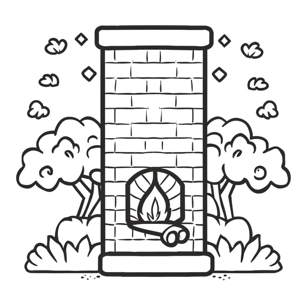Kids' Chimney Coloring Page
