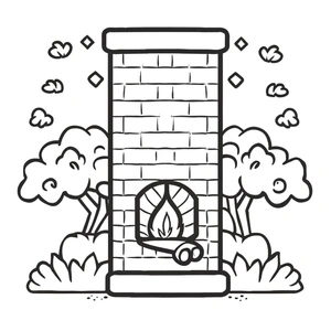 Kids' Chimney Coloring Page