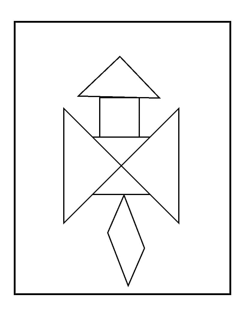 Chinese Tangram Coloring Page Coloring Page