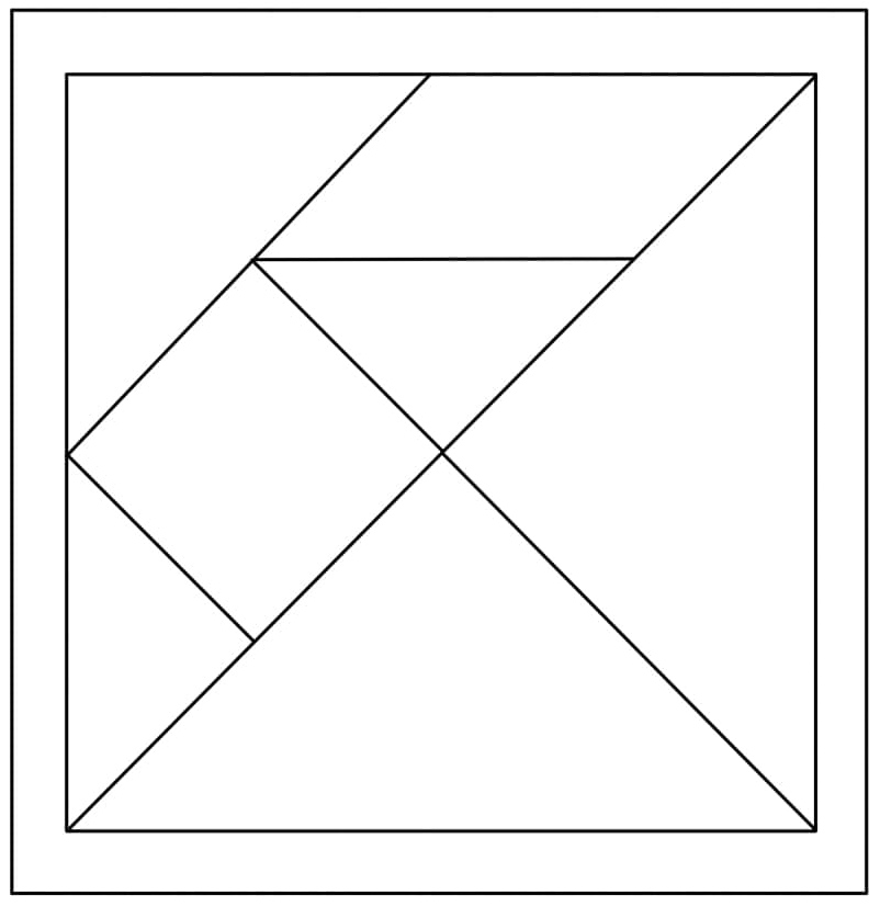 Simple Chinese Tangram Coloring Page