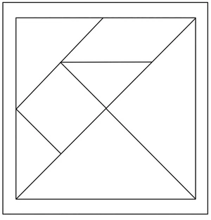 Simple Chinese Tangram Coloring Page