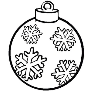 Christmas Ornament with Snowflakes Coloring Page Coloring Page