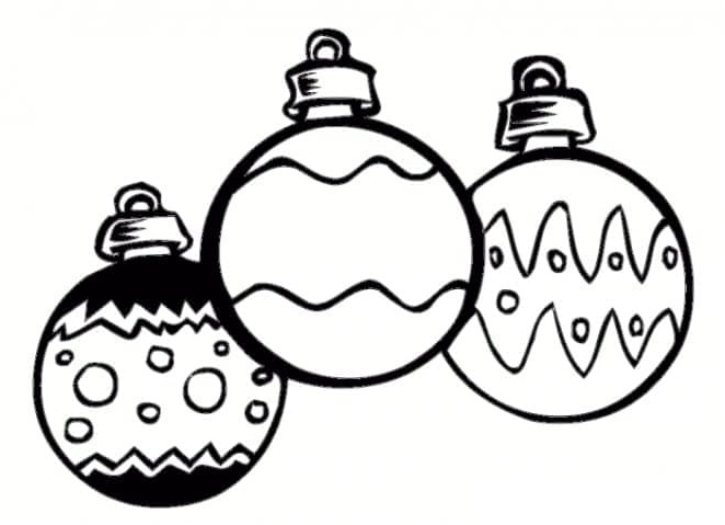 Simple Christmas Decorations Coloring Page