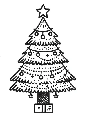 Basic Christmas Tree Coloring Page