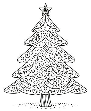 Picture of a Christmas Tree Coloring Page