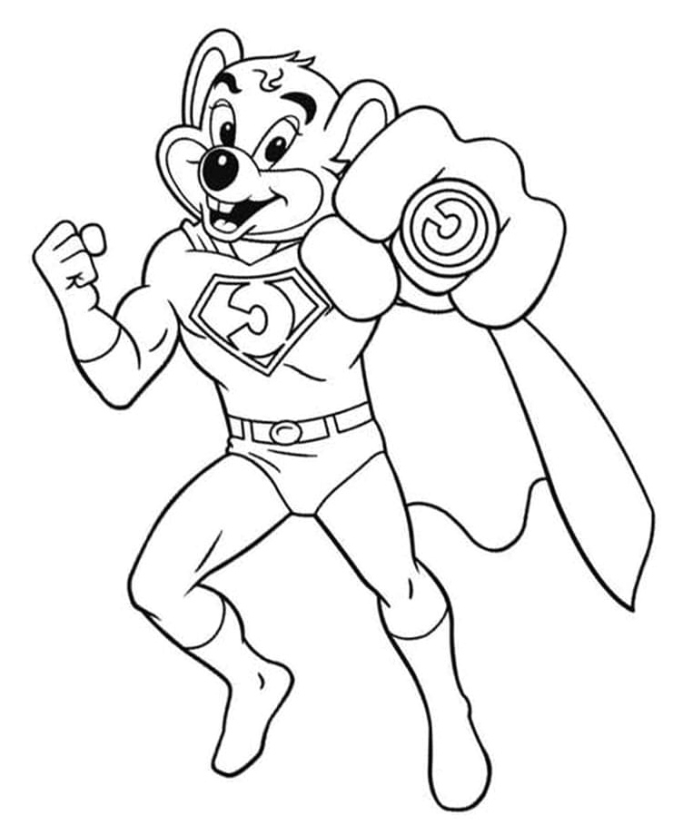Chuck E. Cheese, the Amazing Coloring Page