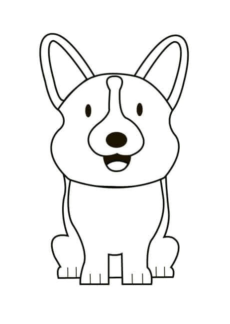 Cute Corgi Puppies Enjoy Barking at People Passing By Coloring Page