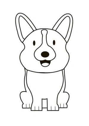 Cute Corgi Puppies Enjoy Barking at People Passing By Coloring Page