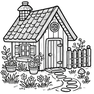 Children's Cottagecore Coloring Page Coloring Page