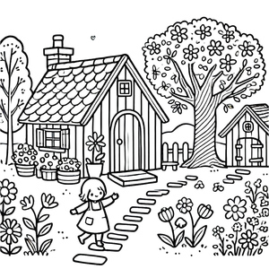 Girl and Cottagecore Village