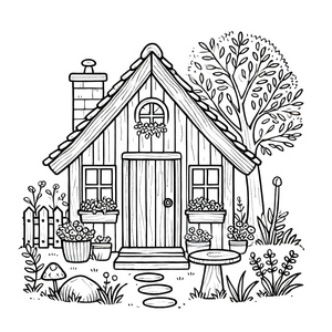 Printable Cottagecore Coloring Page