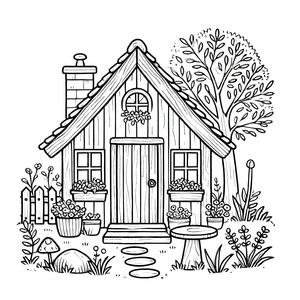 Printable Cottagecore Coloring Page Coloring Page