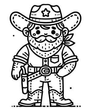 Amusing Cowboy Coloring Page