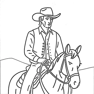 Cowboy in Regular Attire Coloring Page