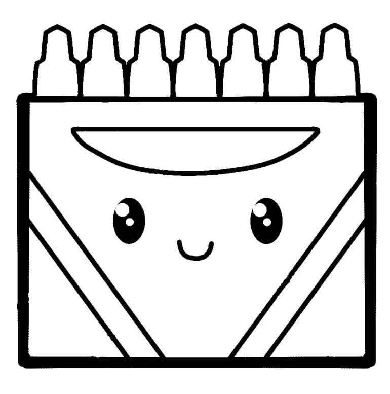 Joyful Box of Crayons Coloring Page