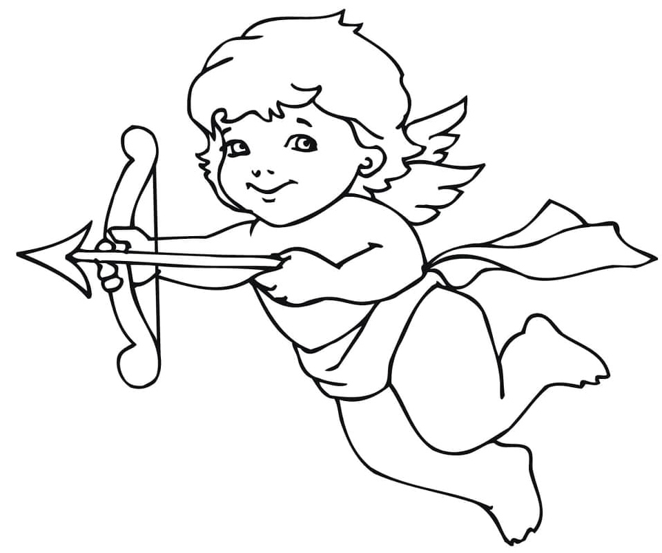 Charming Cupid Coloring Page