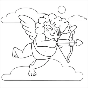 Cupid's Valentine Coloring Page