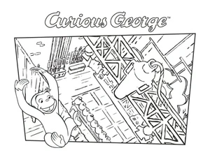 Funny Curious George Coloring Page