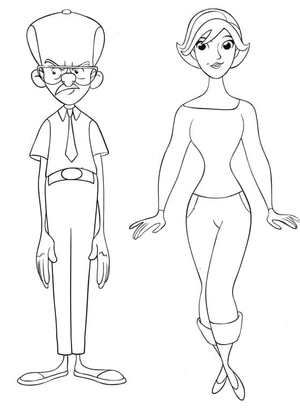 Maggie and Mr. Bloomsberry Coloring Page