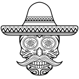 Day of the Dead Skull Coloring Page