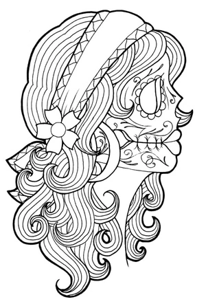 Skeleton Girl Coloring Page