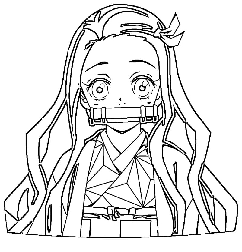 Cute Nezuko Coloring Page