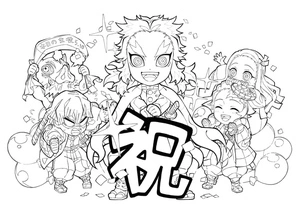 Printable coloring page of Demon Slayer for free Coloring Page