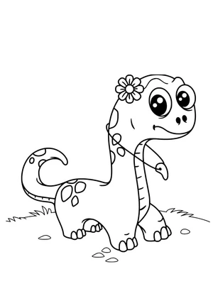 Diplodocus Hatchling Coloring Page