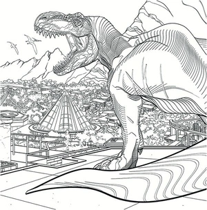 Roaring T-Rex Coloring Page