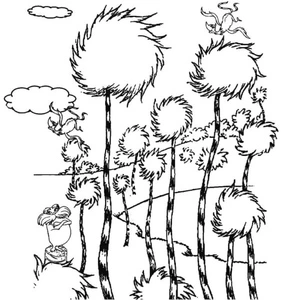 The Lorax Watching Over the Trees Coloring Page
