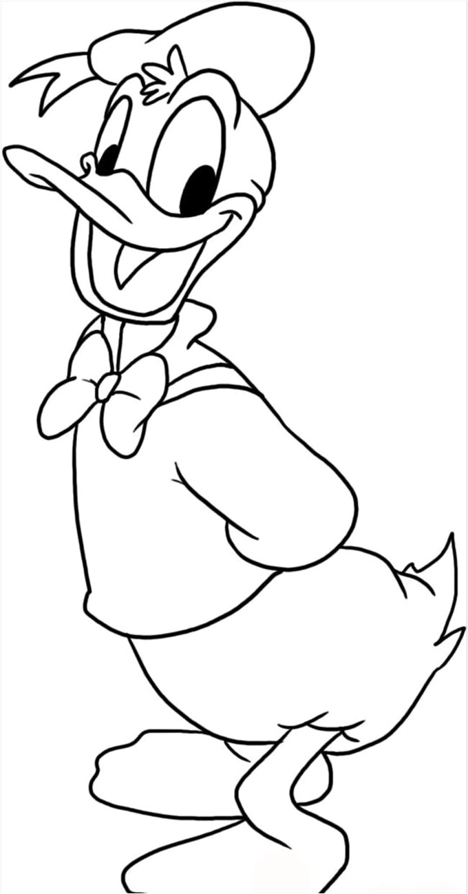 Cheerful Donald Duck Coloring Page