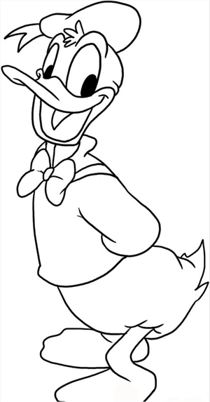 Cheerful Donald Duck Coloring Page