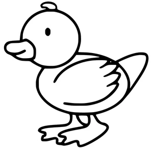Simple Duckling Coloring Page