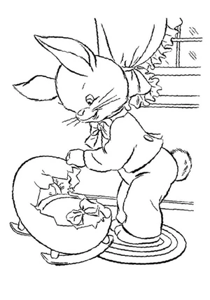 Unexpectedly, an Easter Egg Hatched Coloring Page