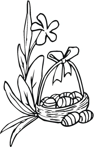 Flower-filled Easter Basket Coloring Page
