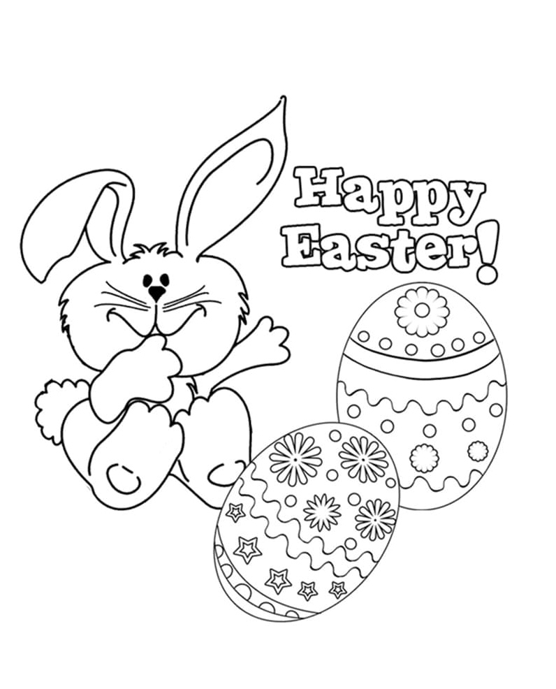 Printable Easter Happening Coloring Page