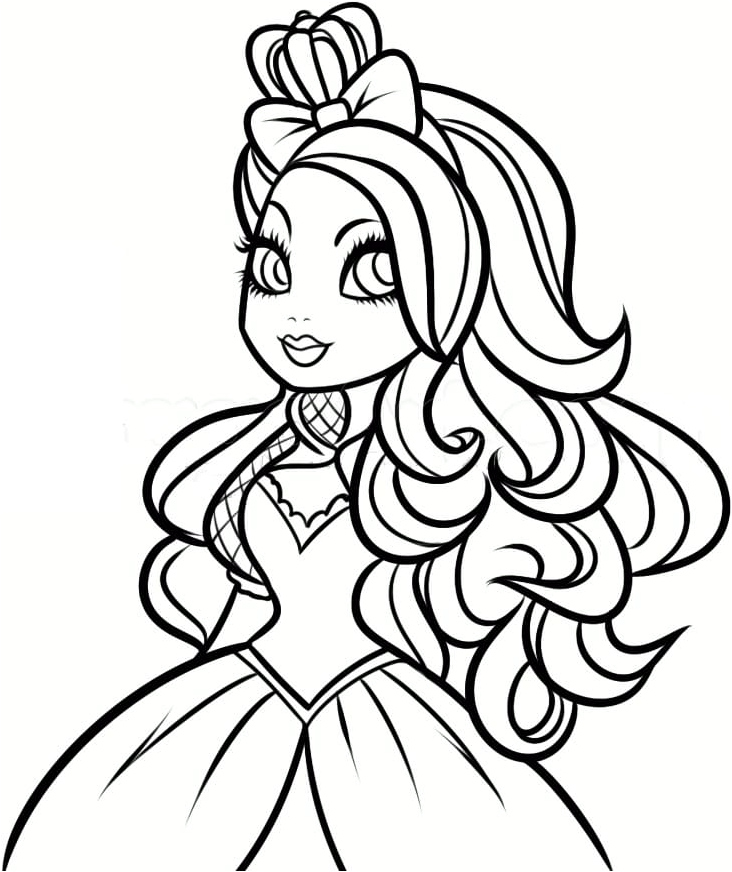 Girl Doll from Ever After High Coloring Page
