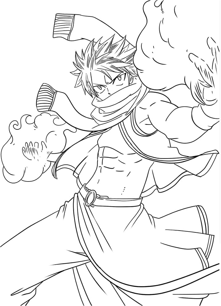 Awesome Natsu Coloring Page