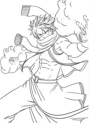 Awesome Natsu Coloring Page