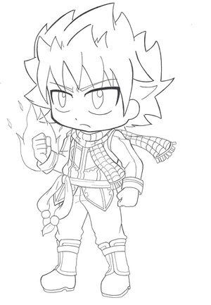 Chibi Natsu Dragneel coloring page Coloring Page
