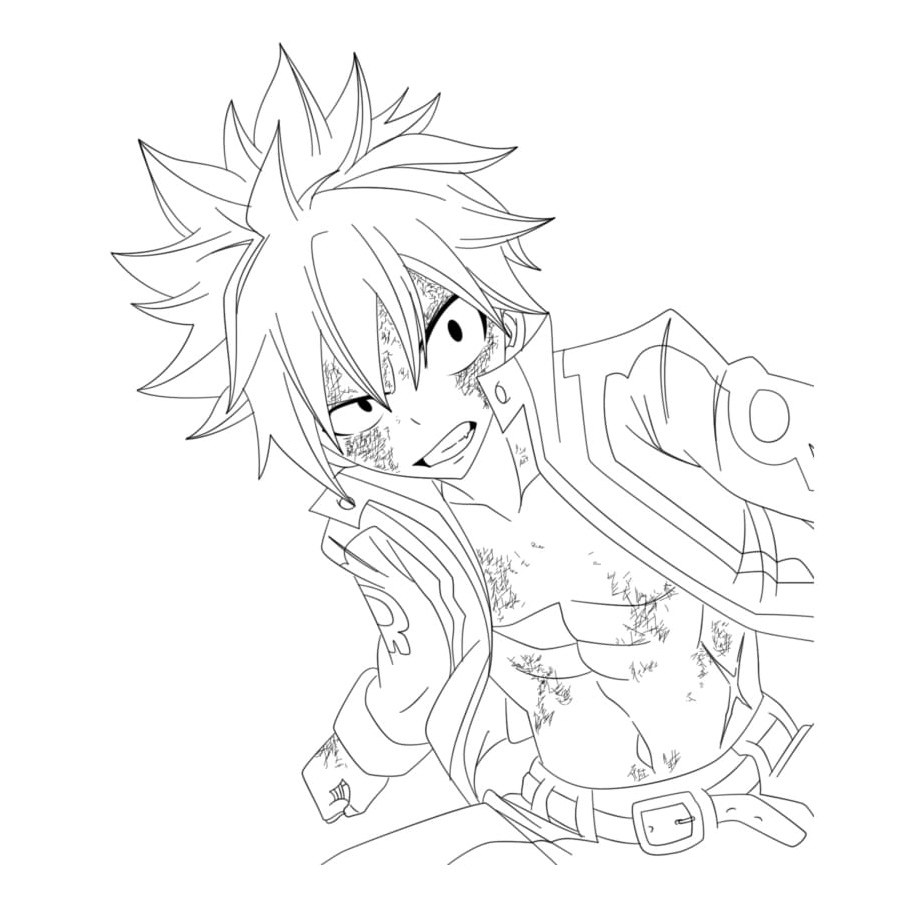 Furious Natsu Coloring Page
