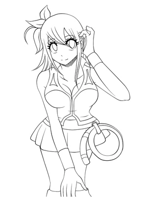 Lucy Heartfilia from the anime series Fairy Tail Coloring Page