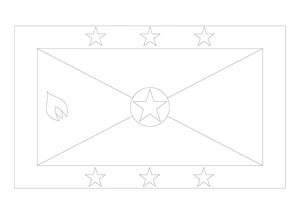 Coloring Page of the Flag of Grenada Coloring Page
