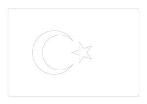 Flag of Turkey Coloring Page