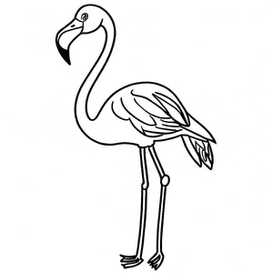 Elegant Flamingo Coloring Page