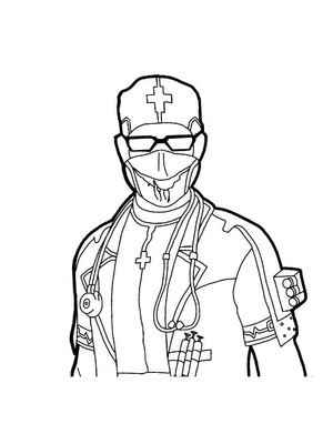 Dr. Sanity Free Fire Coloring Page