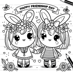 Celebrate Friendship Day by printing this coloring page!