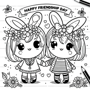 Celebrate Friendship Day by printing this coloring page! Coloring Page