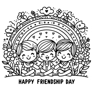 Friendship Day Printable Coloring Page