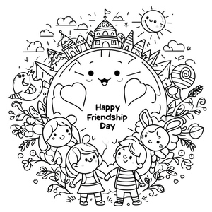 Printable Friendship Day Coloring Page